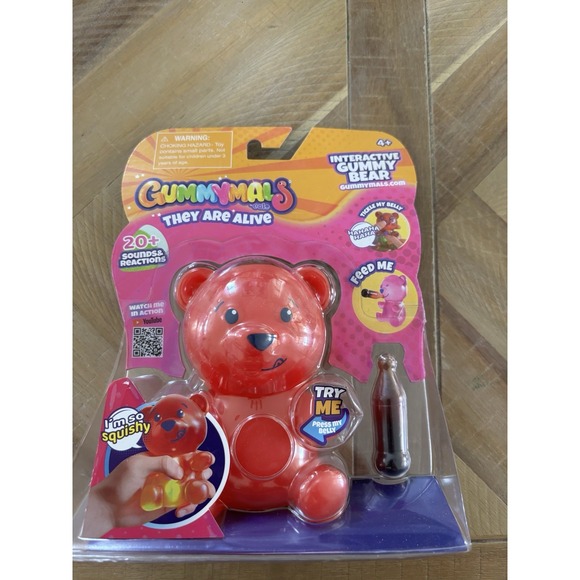 Brand New Gummymals Interactive Gummy Bear Squishy 20 Sounds & Reactions Toy RED - Picture 1 of 2